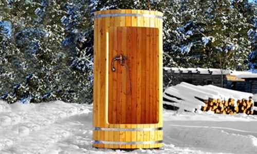 HOUTEN DOUCHE EN TOILET Wooden shower