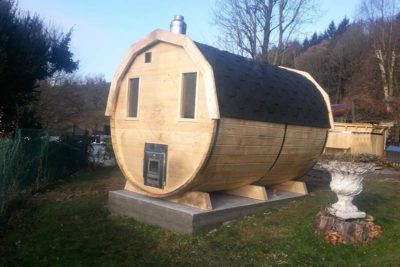 Sauna exterieur en bois baril barril tonneau