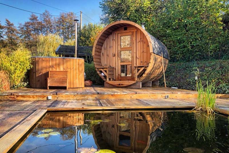 Door Zeehaven Oneerlijk Rond barrel sauna's| FOREST SPA