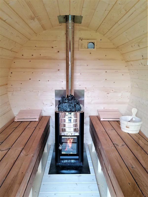 Seau en bois mélèze pour sauna