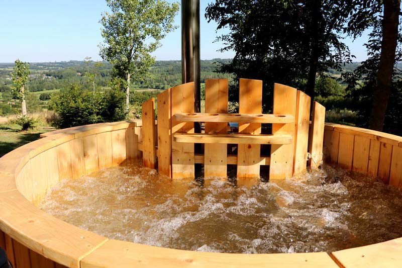 RUYII Wooden Hot Tub People Japanese Wood Fired Barrel Bath Spa Pool， Feet Spa Bucket Foot Relaxing 
