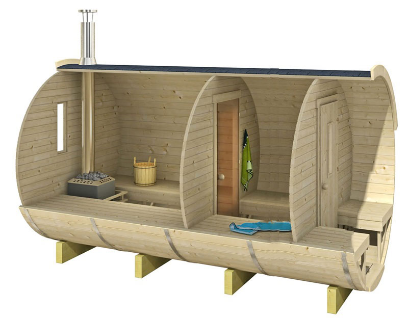 Protection circulaire en bois pour poêle de sauna Cilindro