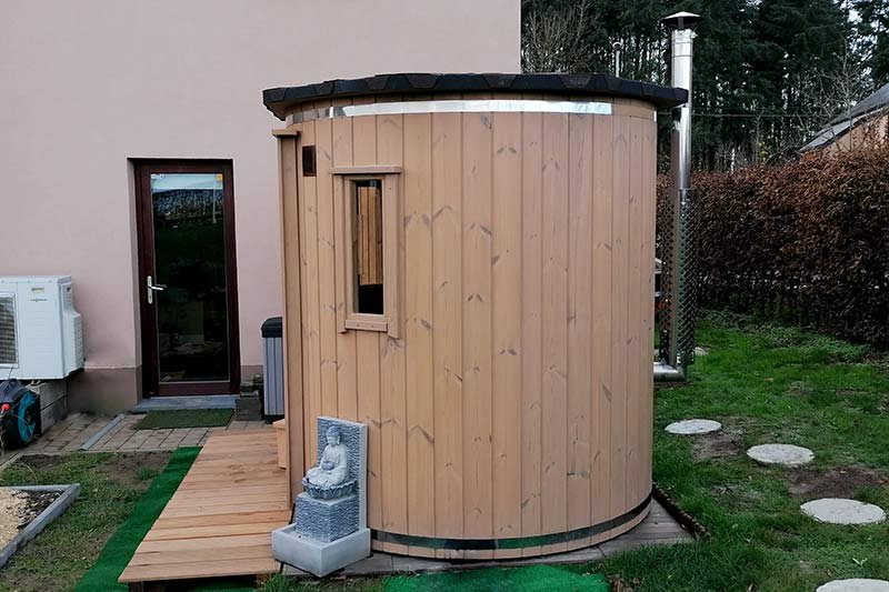 Sauna vertical en bois