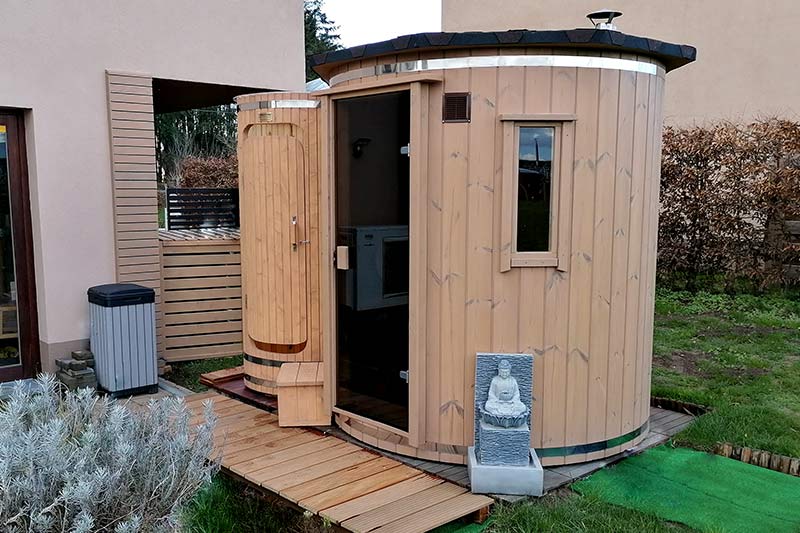 Sauna vertical en bois