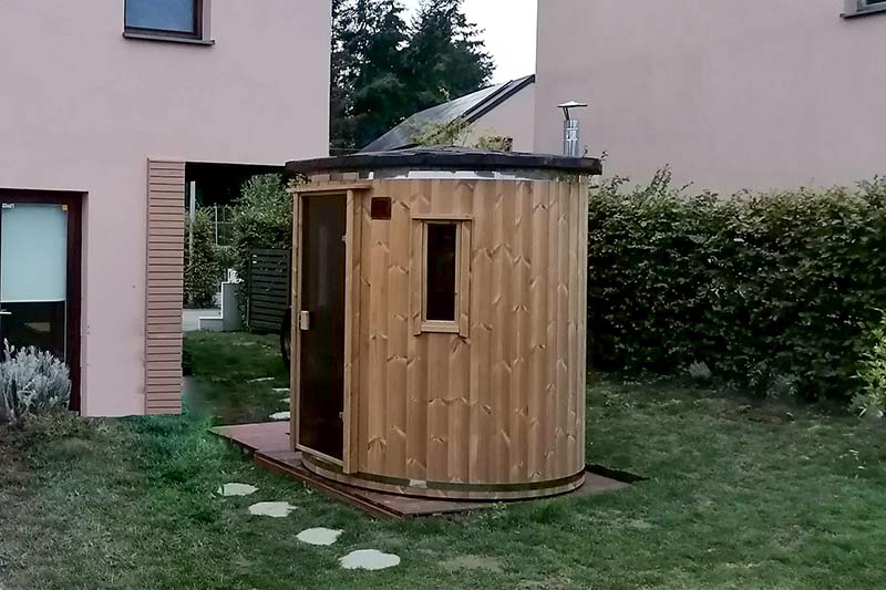 Sauna vertical en bois